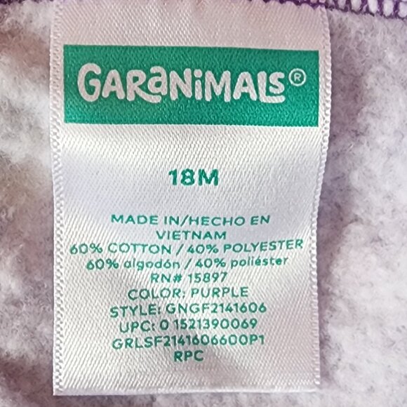 Granimals Toddler Girls Matching Sweatsuit Purple Unicorn Rainbow Size 18Months - Picture 5 of 5